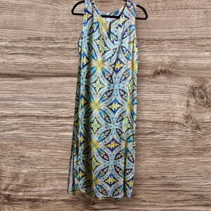 Idillio sleeveless yellow  sleeveless maxi dress. Large